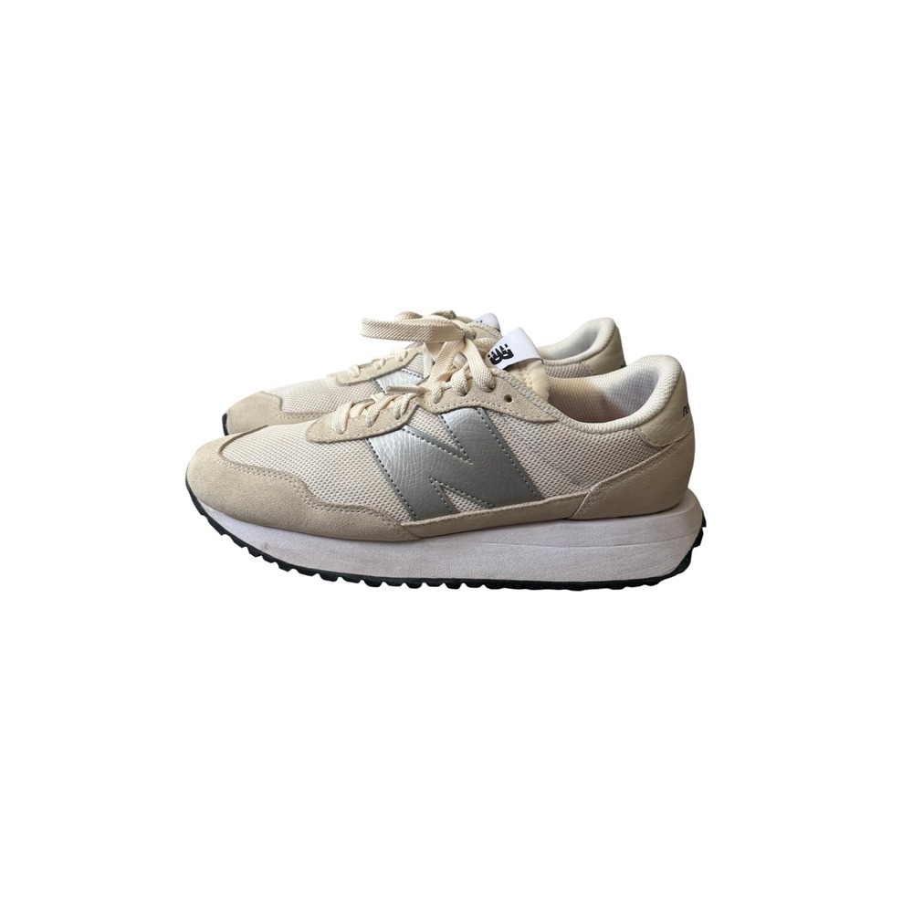 New Balance 237 Women Sneakers Cream Beige Metallic Silver WS237GA Low Top 8
